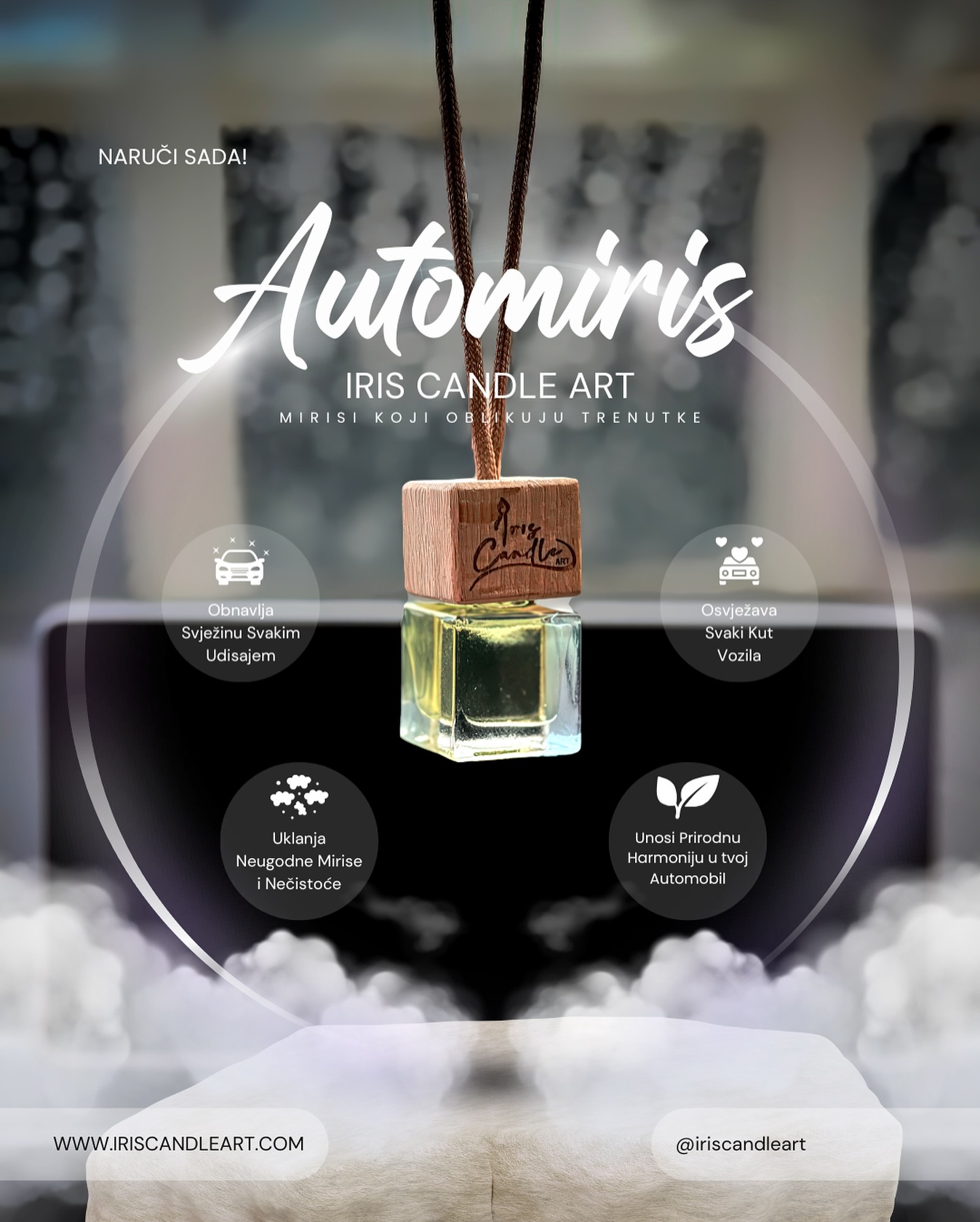🔥 Tvoj auto = tvoj miris! 🔥Neugodni mirisi? Nikad više.
Osvježi svaki kut vozila i stvori harmoniju vožnje uz Iris Candle ART.
🌬 Svježina svakim udahom
🍃 Prirodna aroma
🚗 Kompaktno i jednostavno🛍 Naruči sada 👉 iriscandleart.com
📩 @iriscandleart
#MirisZaAuto #AutoFresh #MirisnaElegancija